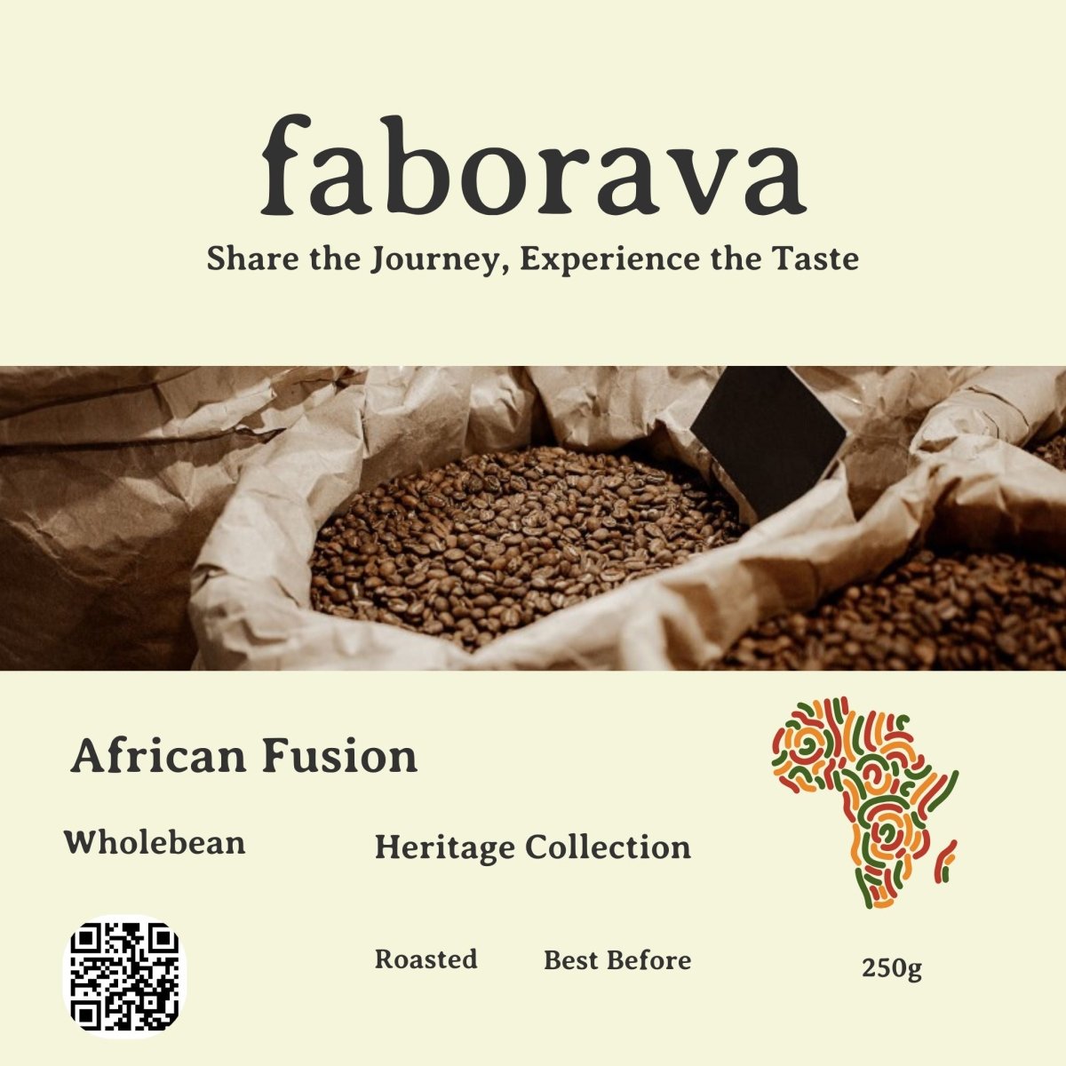 African Fusion Coffee - Medium/High Roast, Well - Rounded Blend - Faborava